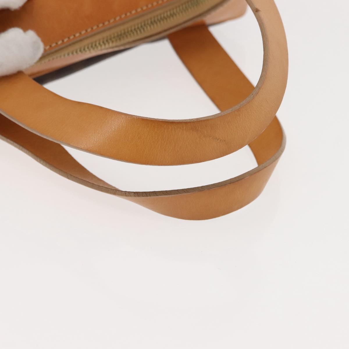 CELINE Macadam Canvas Hand Bag PVC Brown Gold Auth 147897