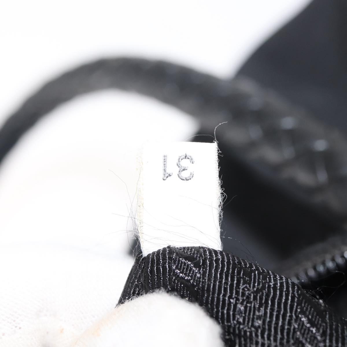 PRADA Hand Bag Nylon Black Silver Auth 147899