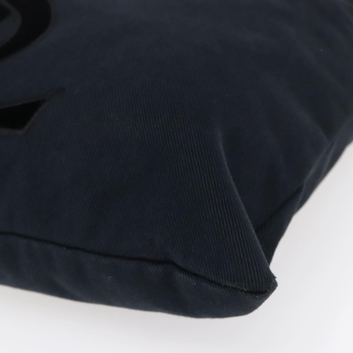 SAINT LAURENT Kahala Tote Bag Canvas Black Silver Auth 147900