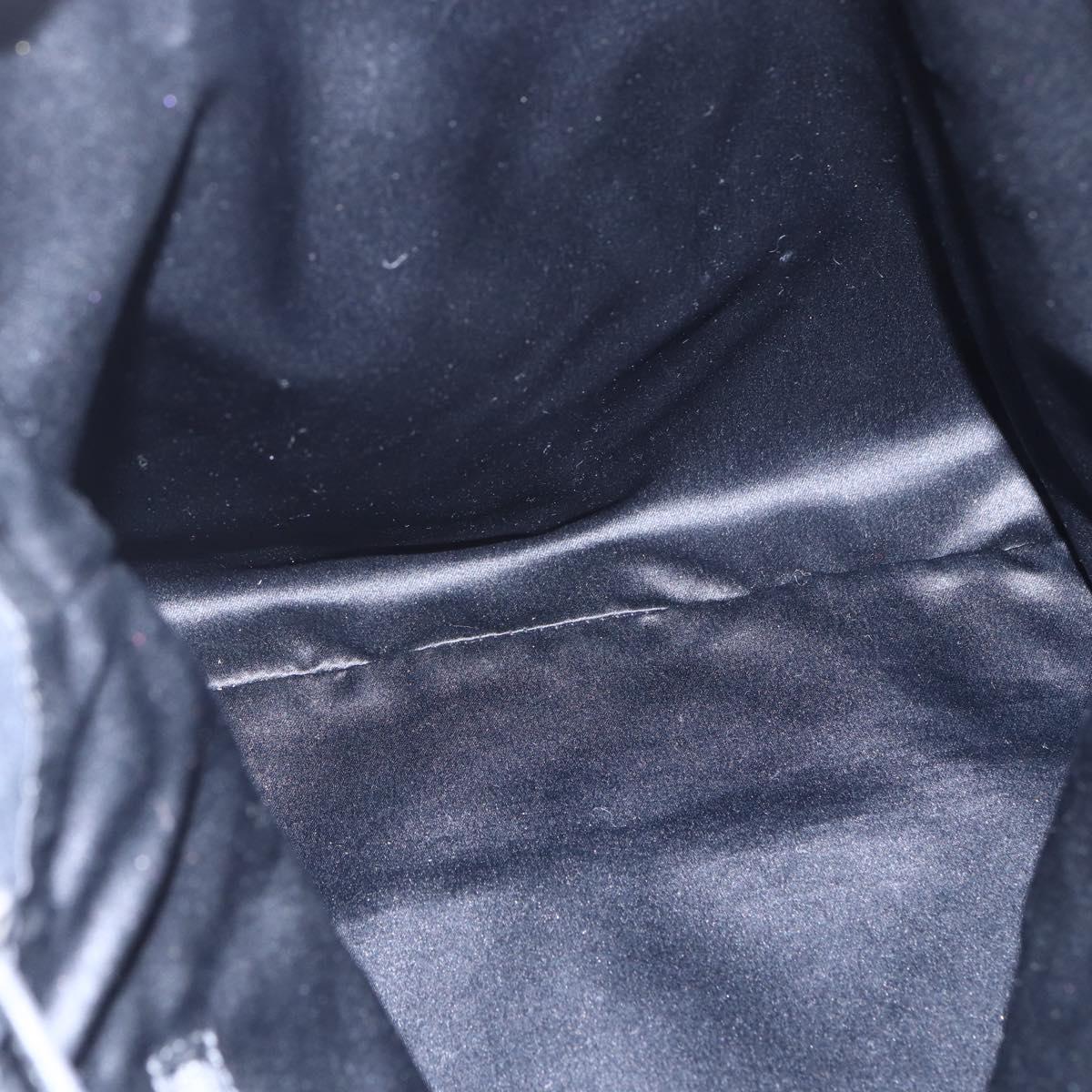 SAINT LAURENT Kahala Tote Bag Canvas Black Silver Auth 147900