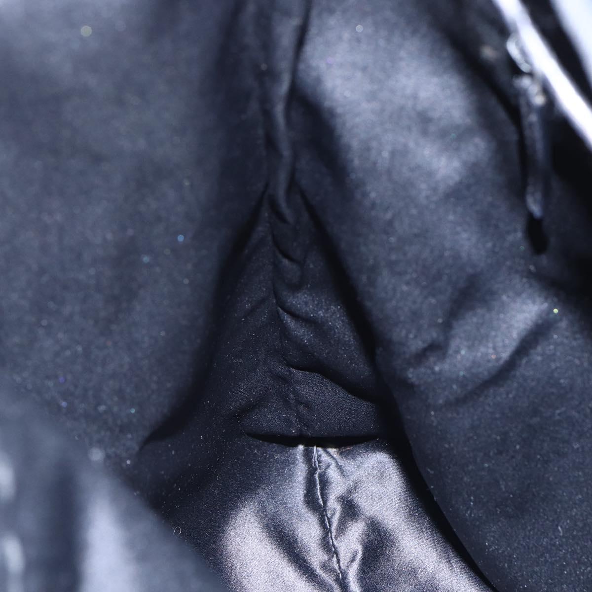 SAINT LAURENT Kahala Tote Bag Canvas Black Silver Auth 147900