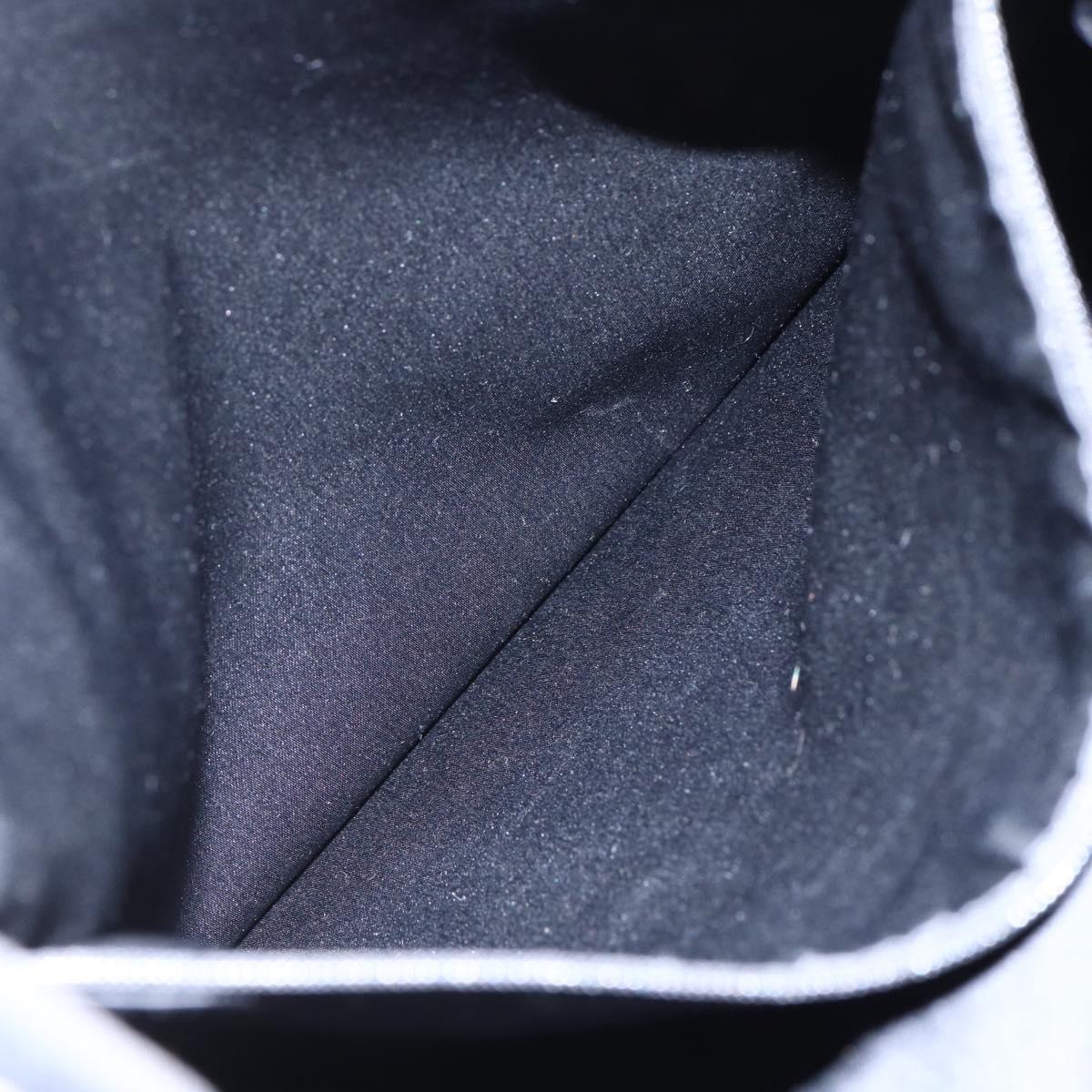 SAINT LAURENT Kahala Tote Bag Canvas Black Silver Auth 147900