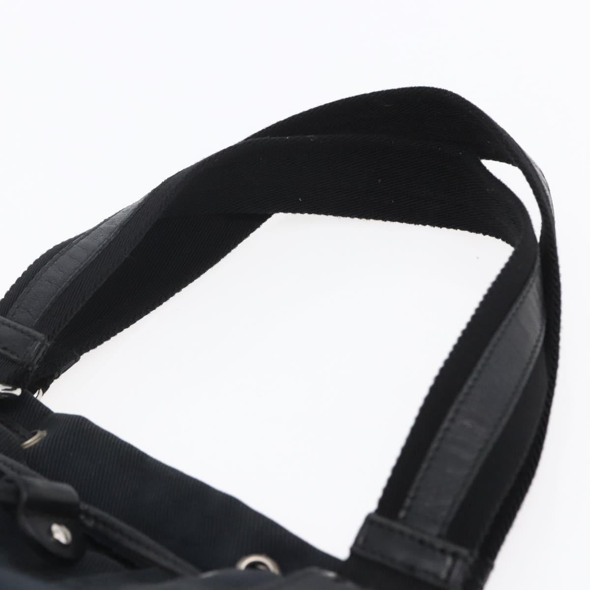 SAINT LAURENT Kahala Tote Bag Canvas Black Silver Auth 147900