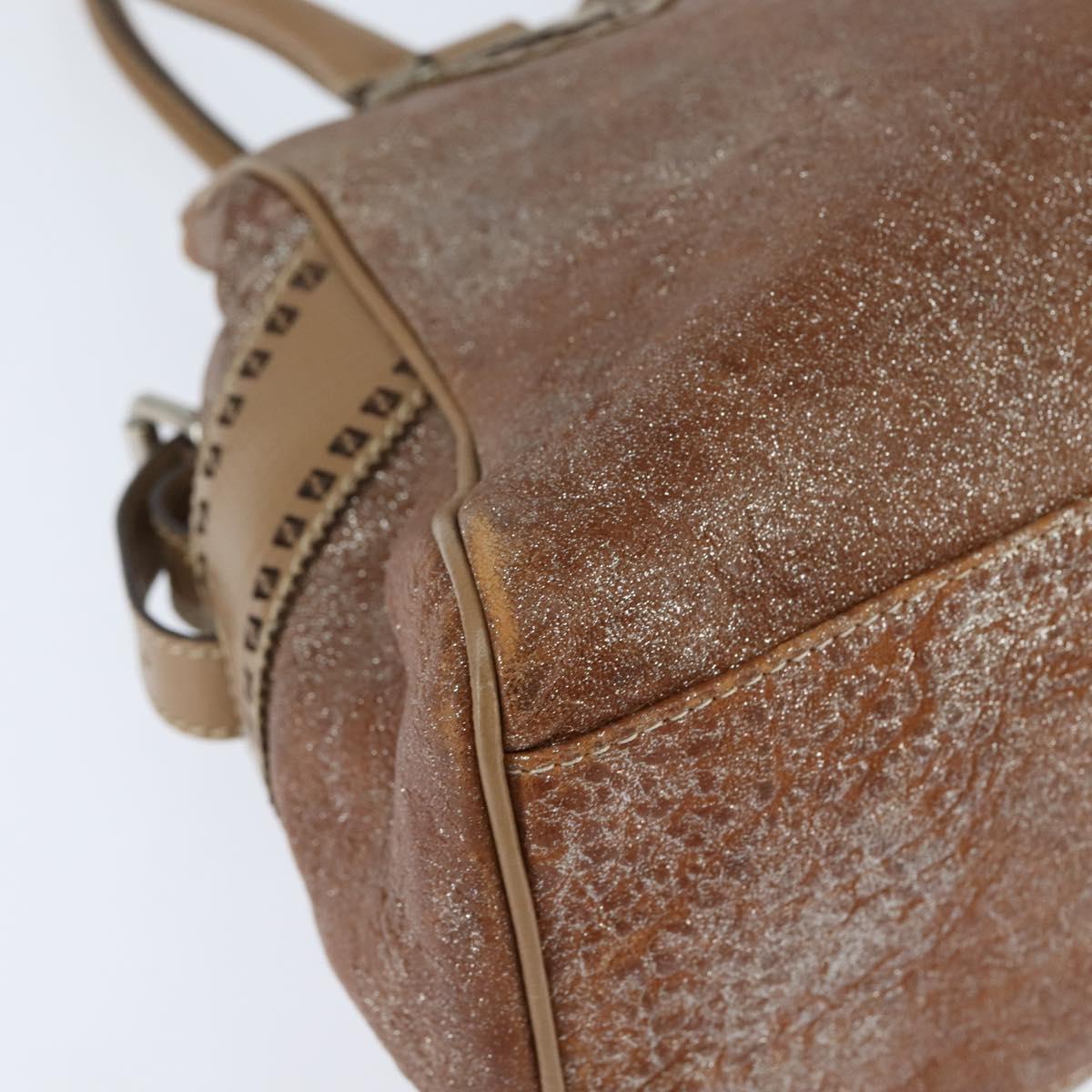 FENDI Etnico Hand Bag Leather Pink Auth 147903