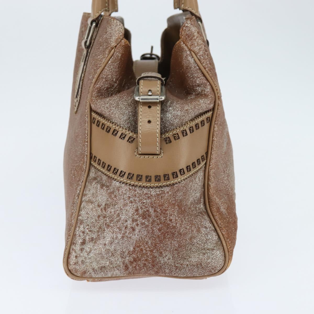 FENDI Etnico Hand Bag Leather Pink Auth 147903