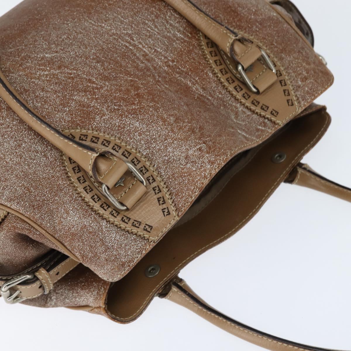 FENDI Etnico Hand Bag Leather Pink Auth 147903