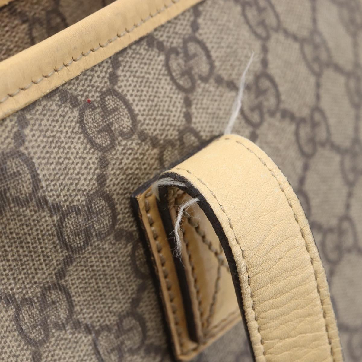 GUCCI GG Supreme Tote Bag PVC Beige Silver 211137 Auth 147938