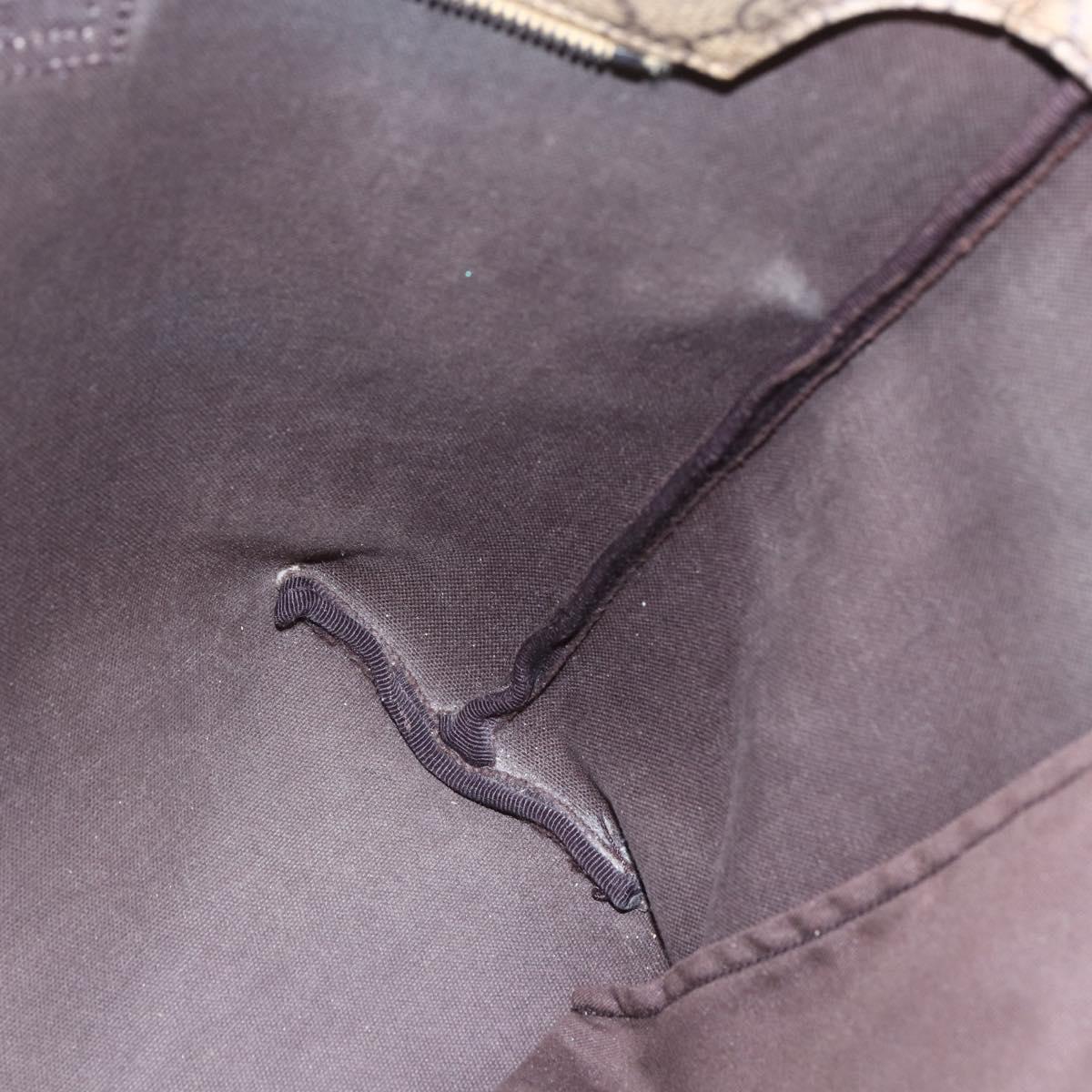 GUCCI GG Supreme Tote Bag PVC Beige Silver 211137 Auth 147938