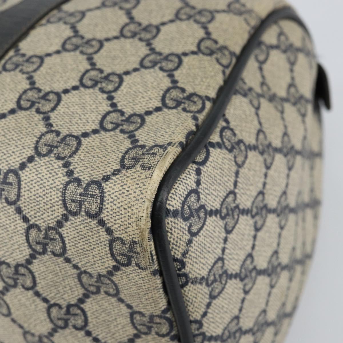 GUCCI GG Supreme Sherry Line Boston Bag PVC Navy Gold 012 3842 33 39 Auth 147940