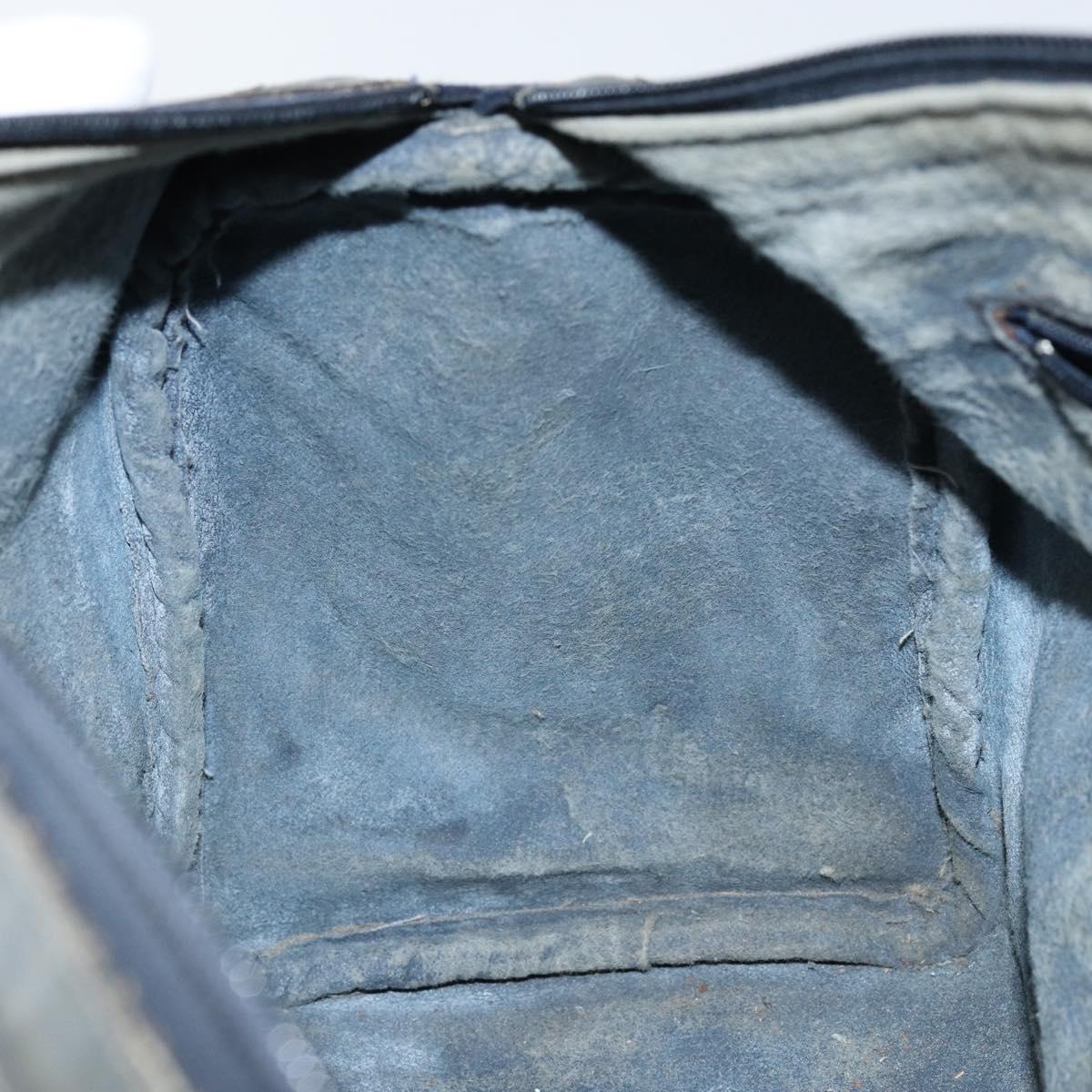 GUCCI GG Supreme Sherry Line Boston Bag PVC Navy Gold 012 3842 33 39 Auth 147940