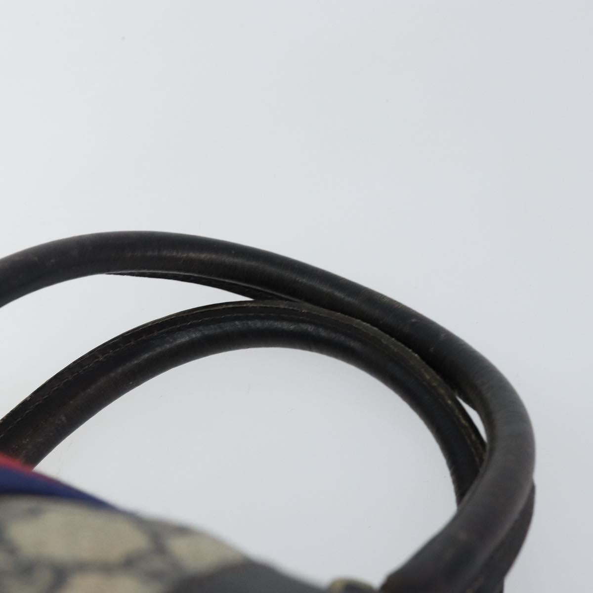 GUCCI GG Supreme Sherry Line Boston Bag PVC Navy Gold 012 3842 33 39 Auth 147940