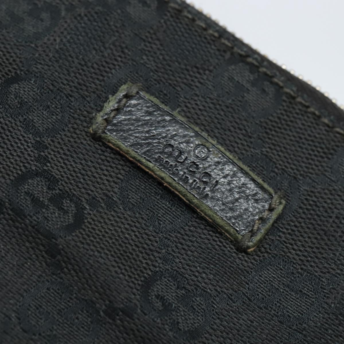 GUCCI GG Canvas Shoulder Bag Black Silver 114273 Auth 147943