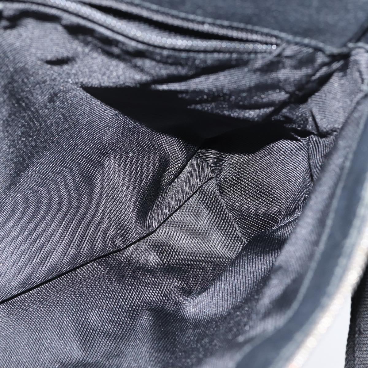 GUCCI GG Canvas Shoulder Bag Black Silver 114273 Auth 147943