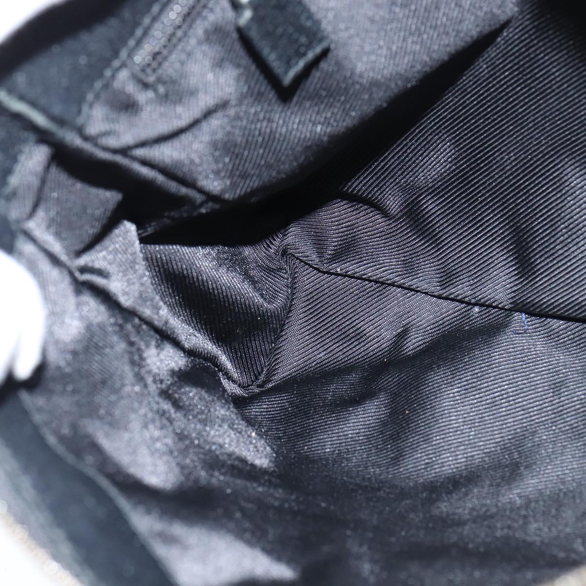 GUCCI GG Canvas Shoulder Bag Black Silver 114273 Auth 147943