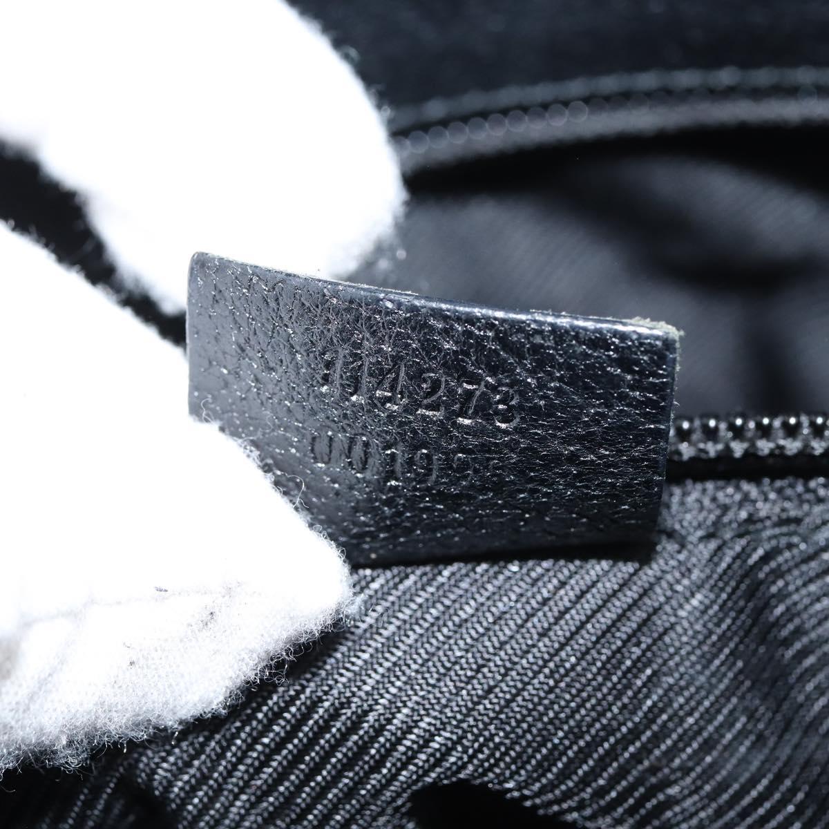 GUCCI GG Canvas Shoulder Bag Black Silver 114273 Auth 147943