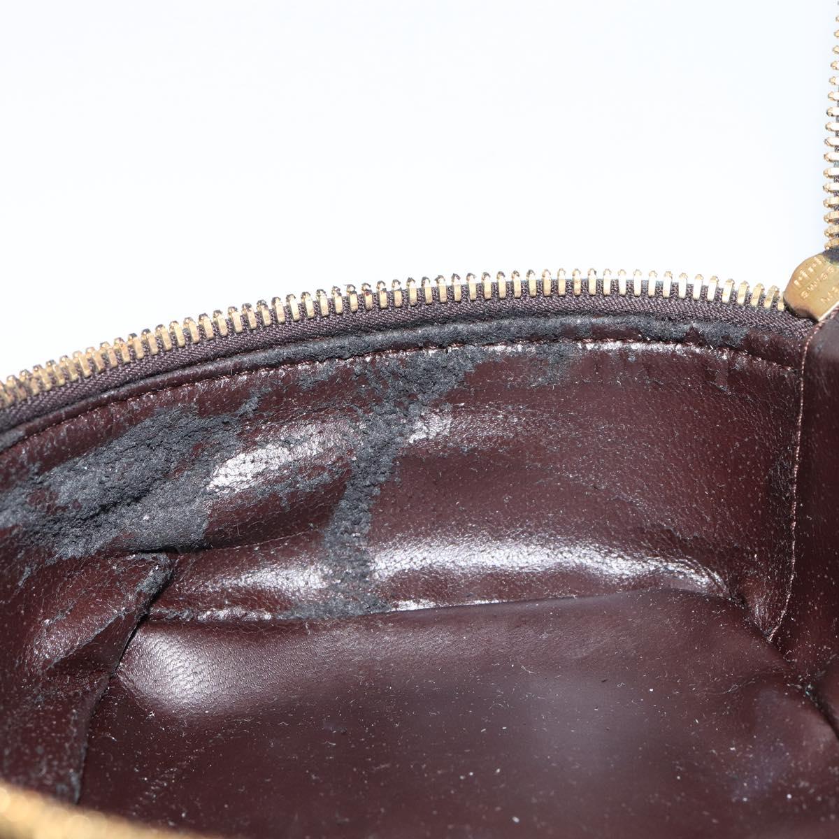 GUCCI Bamboo Vanity Hand Bag Leather Brown Gold 032 1705 0151 Auth 147944