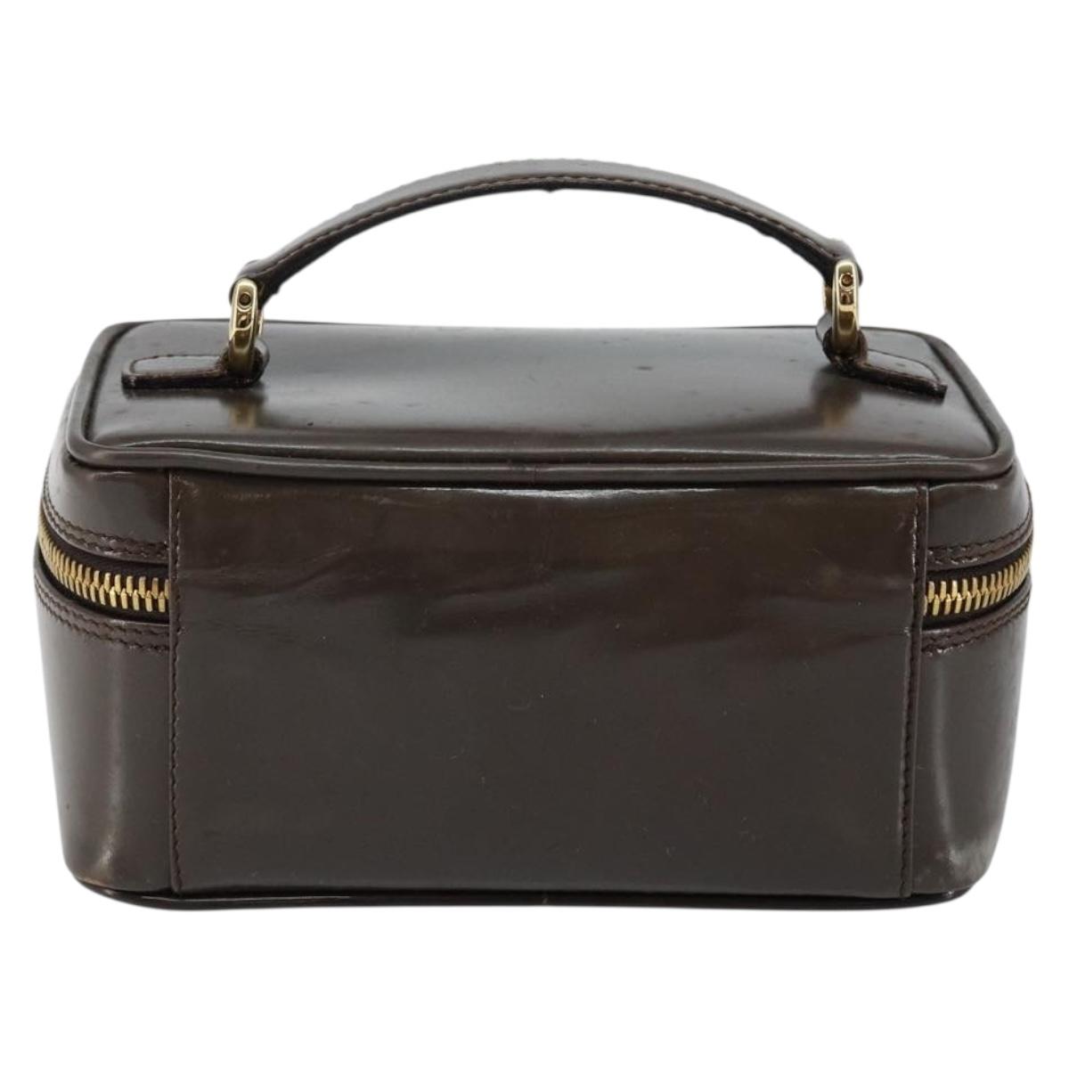 GUCCI Bamboo Vanity Hand Bag Leather Brown Gold 032 1705 0151 Auth 147944