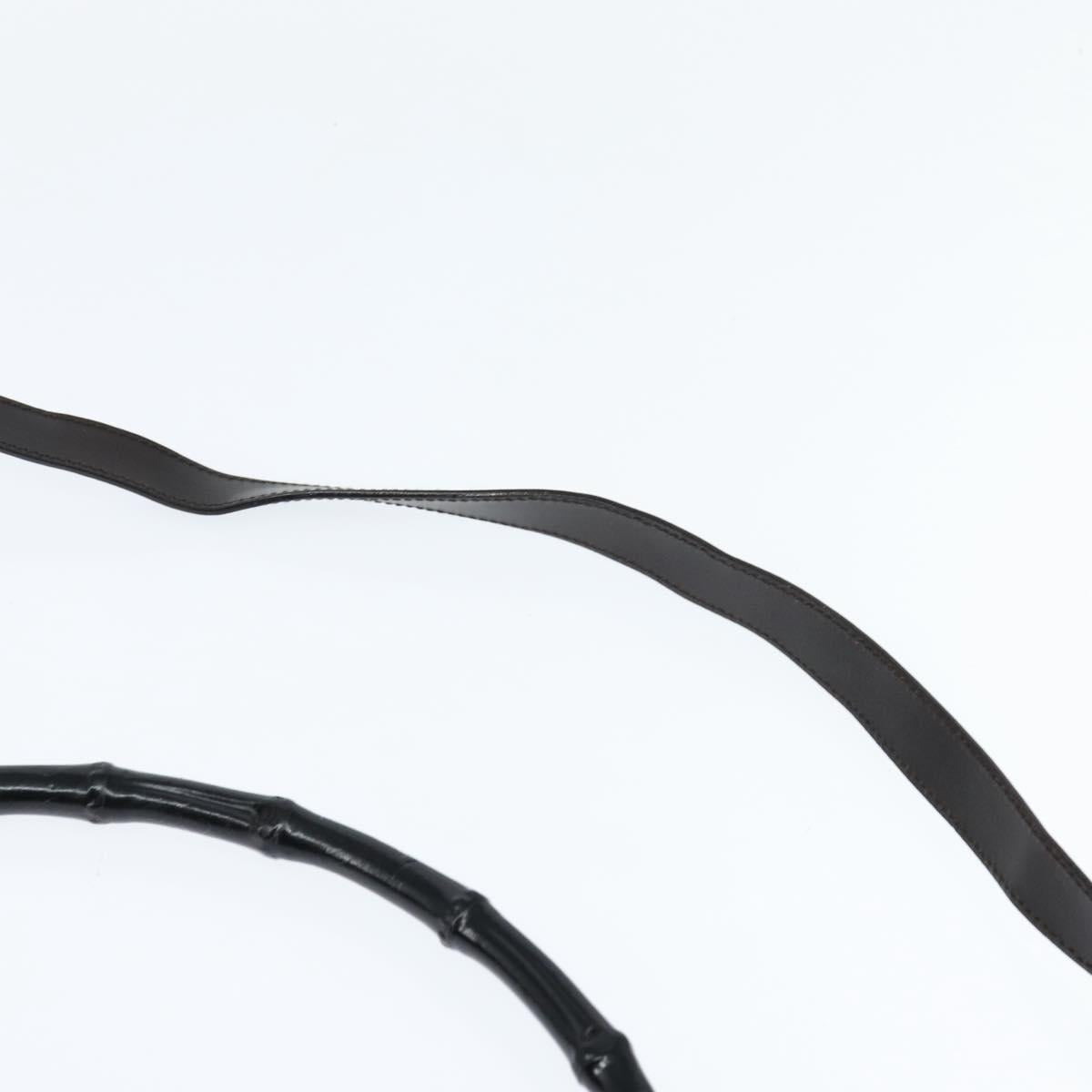 GUCCI Bamboo Hand Bag Nylon 2way Brown Silver 000 2404 Auth 147946