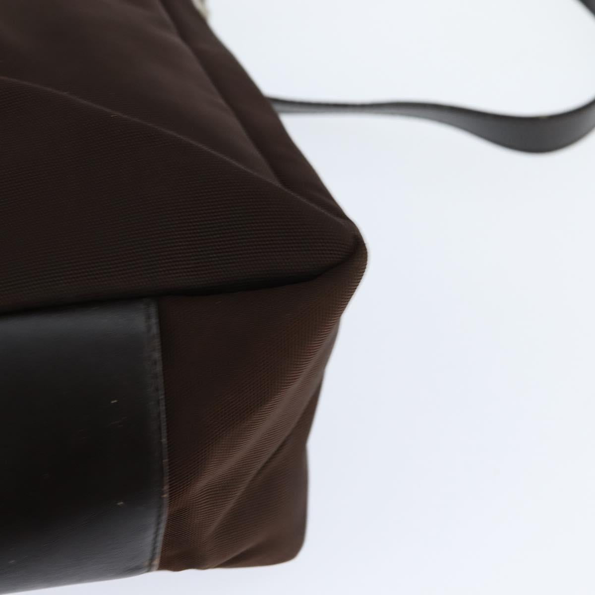 GUCCI Bamboo Hand Bag Nylon 2way Brown Silver 000 2404 Auth 147946