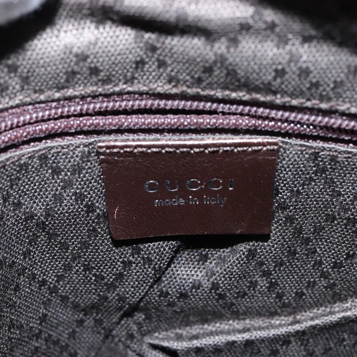 GUCCI Bamboo Hand Bag Nylon 2way Brown Silver 000 2404 Auth 147946