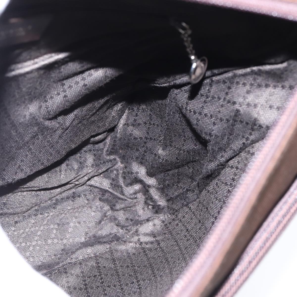 GUCCI Bamboo Hand Bag Nylon 2way Brown Silver 000 2404 Auth 147946