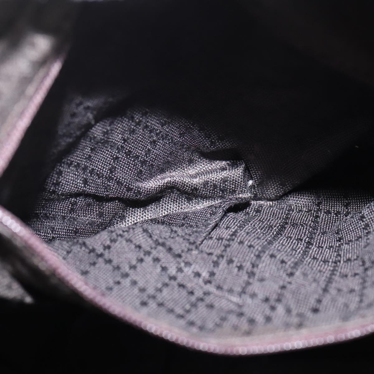 GUCCI Bamboo Hand Bag Nylon 2way Brown Silver 000 2404 Auth 147946