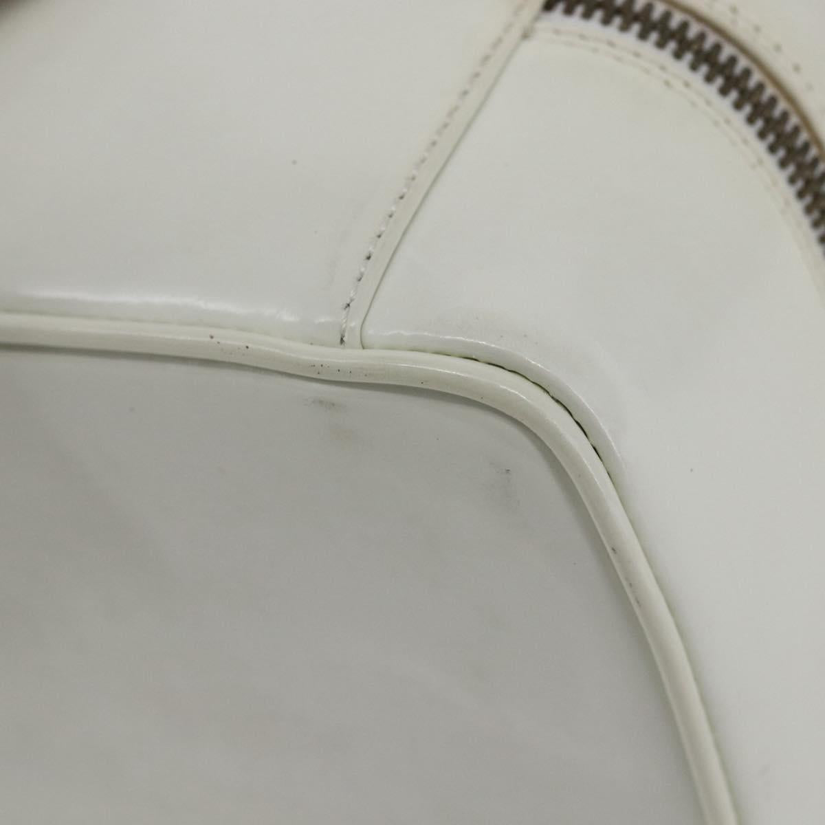 GUCCI Bamboo Vanity Hand Bag Leather White Gold 032 1956 0151 Auth 147948