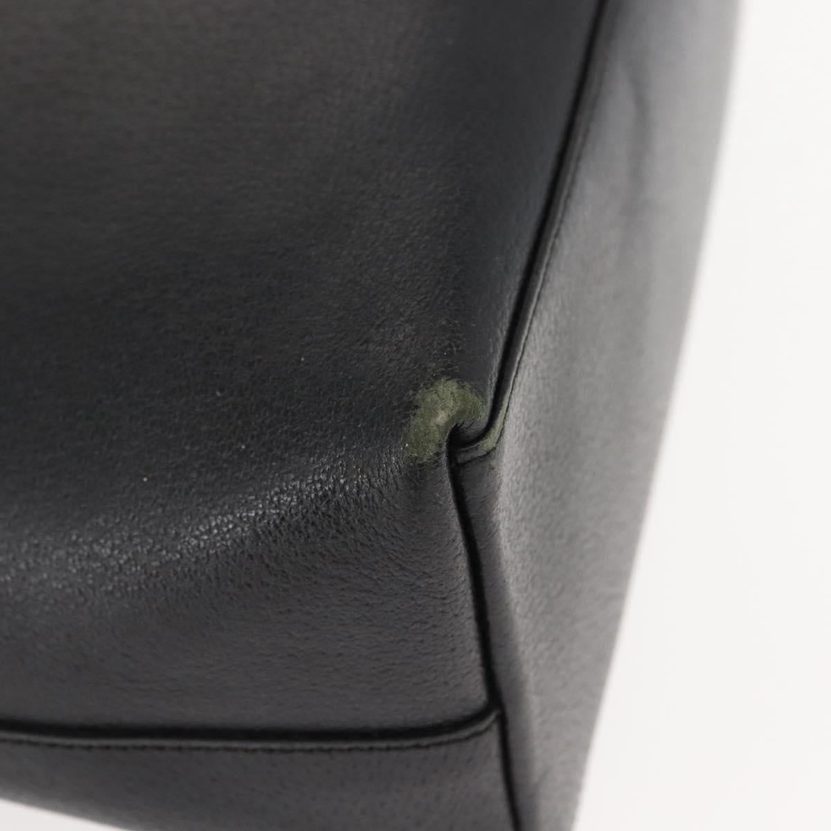 GUCCI Bamboo Shoulder Bag Leather Black Gold 001 2113 1880 Auth 147949