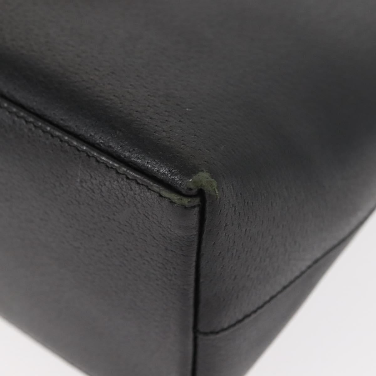 GUCCI Bamboo Shoulder Bag Leather Black Gold 001 2113 1880 Auth 147949