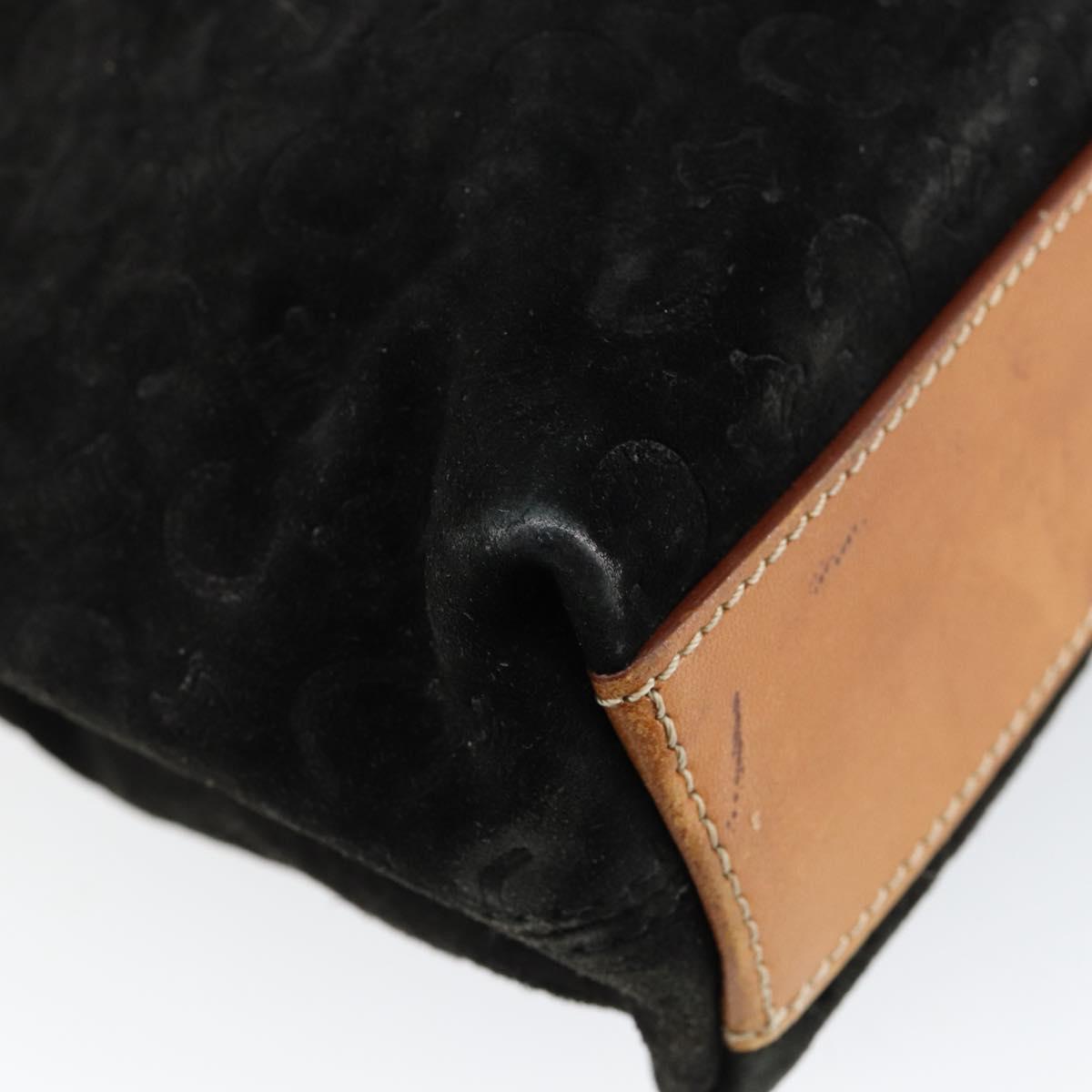 CELINE C Sulky Hand Bag Suede Black Silver Auth 147956