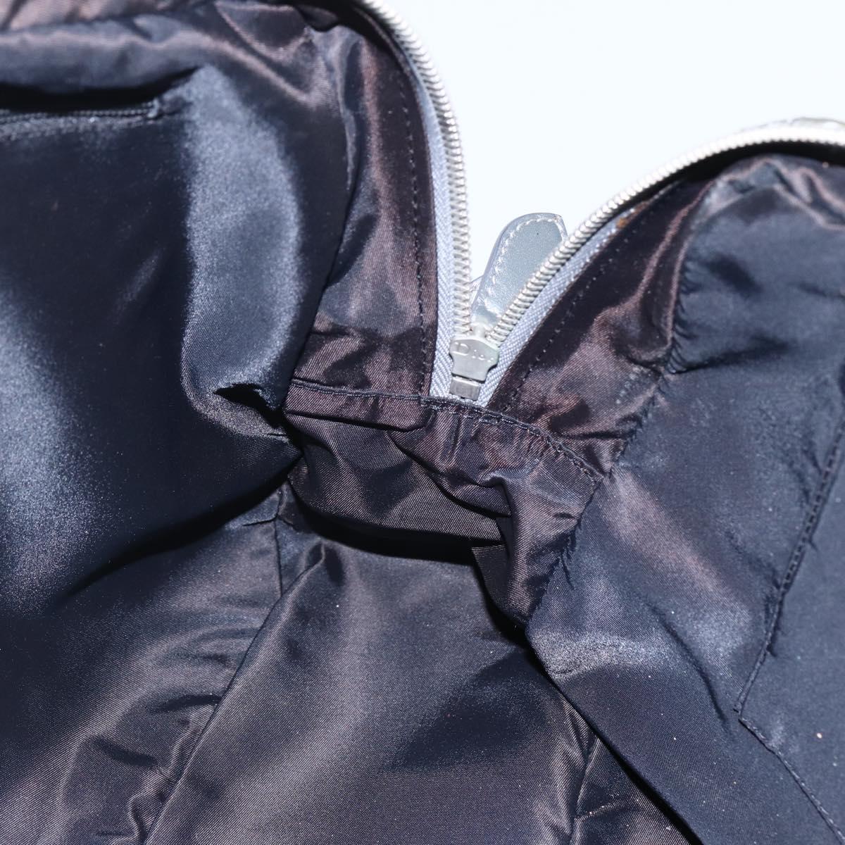 Christian Dior Canage Hand Bag Nylon Gray Silver Auth 147959