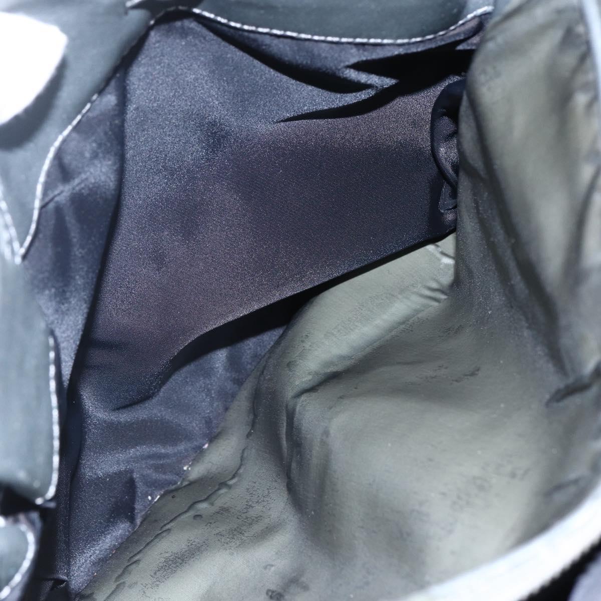 Christian Dior Canage Hand Bag Nylon Gray Silver Auth 147959