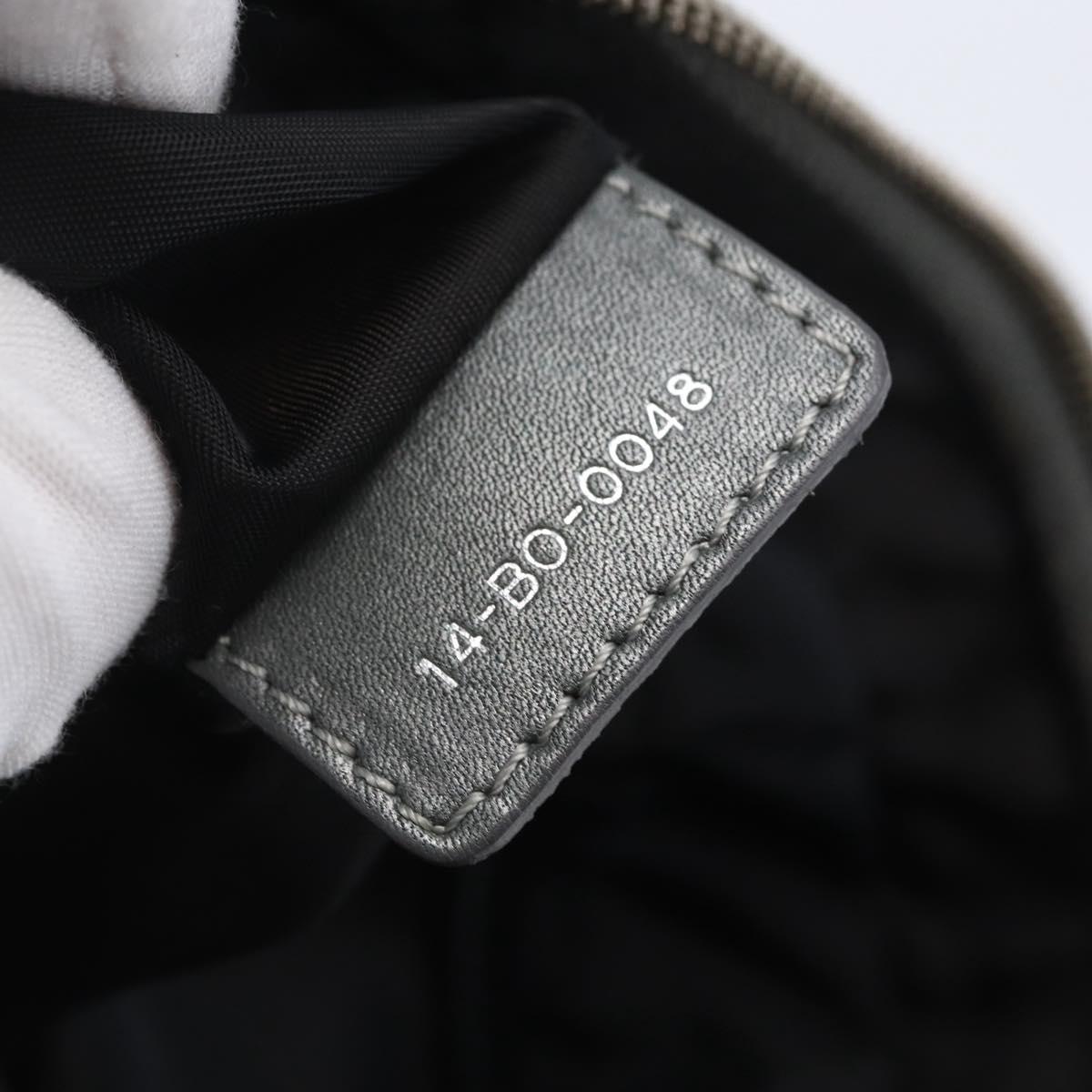 Christian Dior Canage Hand Bag Nylon Gray Silver Auth 147959