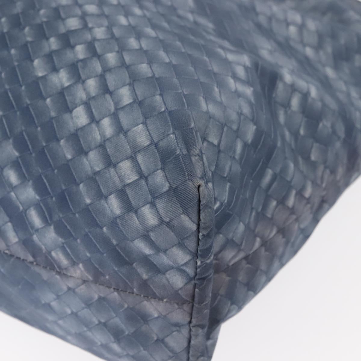 BOTTEGA VENETA INTRECCIATO Transcription Pattern Bag Nylon Blue Auth 147964