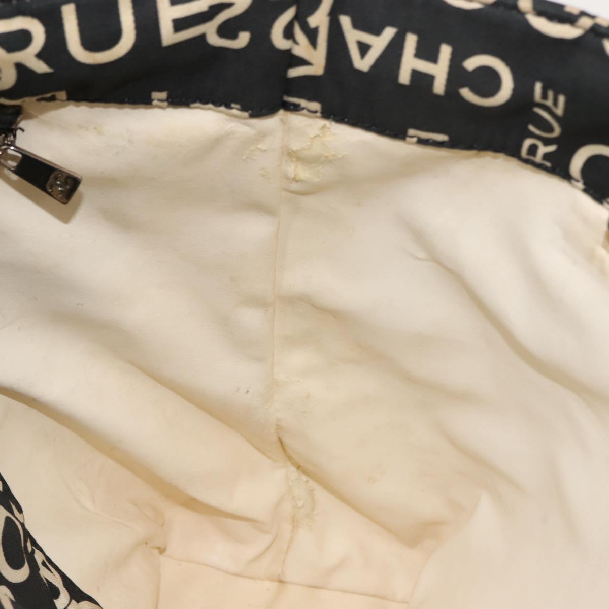 CHANEL Bysy Line Tote Bag Canvas Black CC Auth 147965