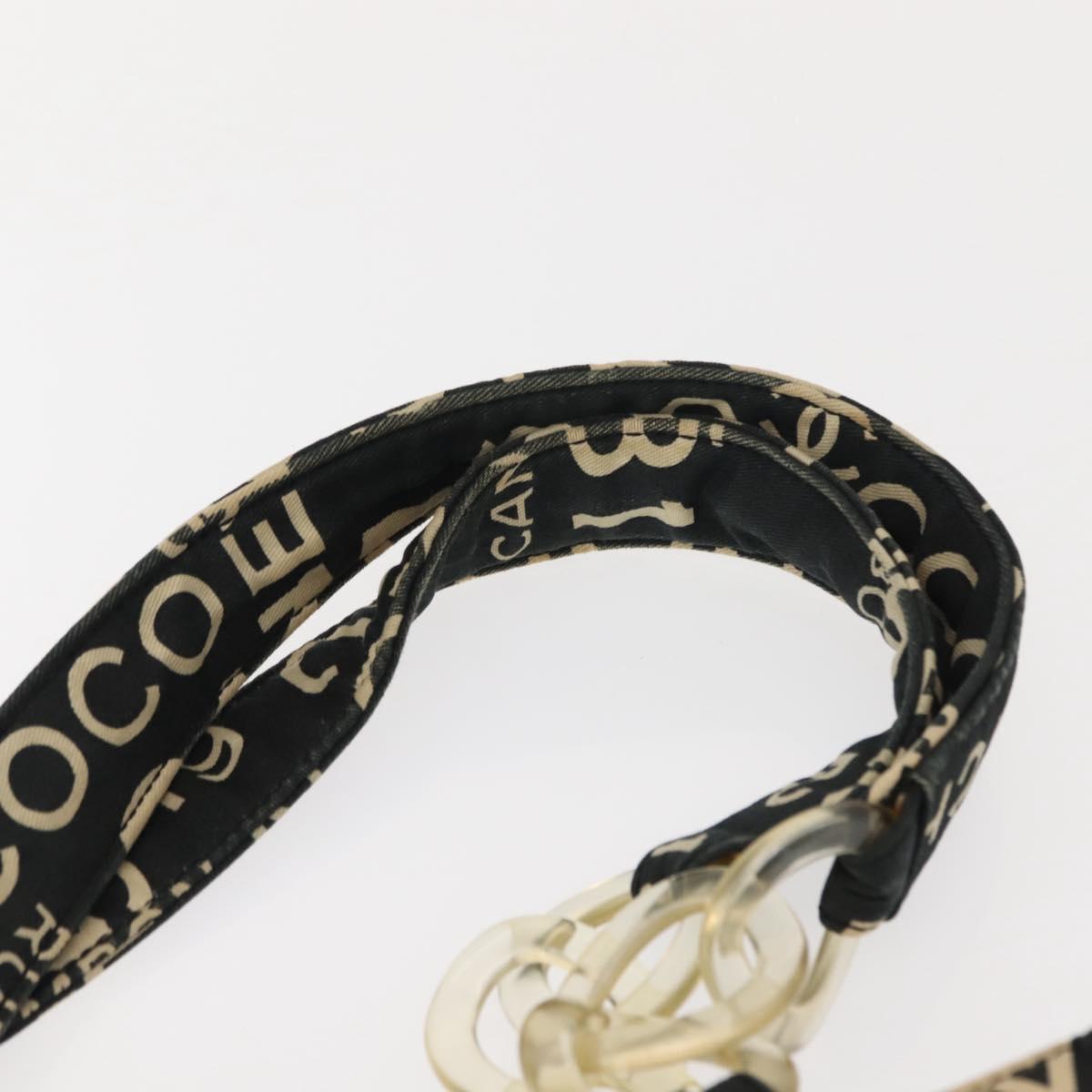 CHANEL Bysy Line Tote Bag Canvas Black CC Auth 147965