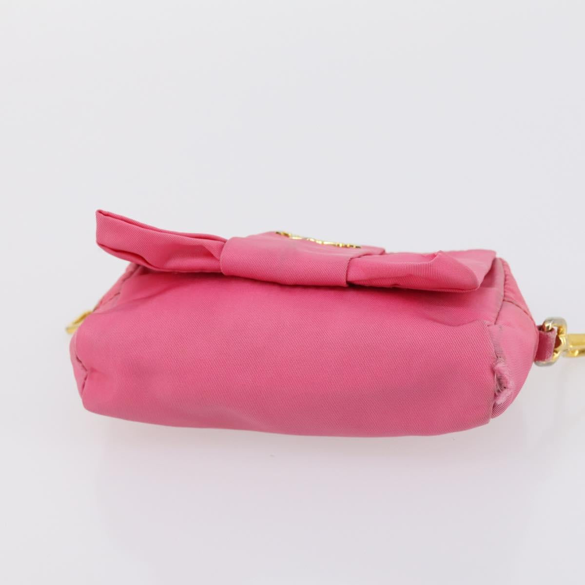 PRADA Tote Bag Nylon 2Set Pink Khaki Auth 147966