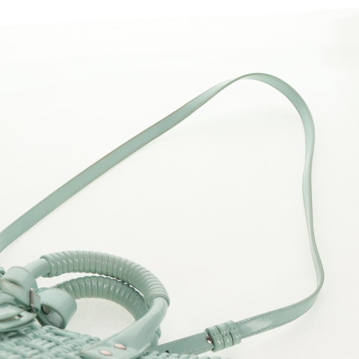 BALENCIAGA Bistro XS Hand Bag Rubber 2way LIme Green Silver 671342 Auth 147970V