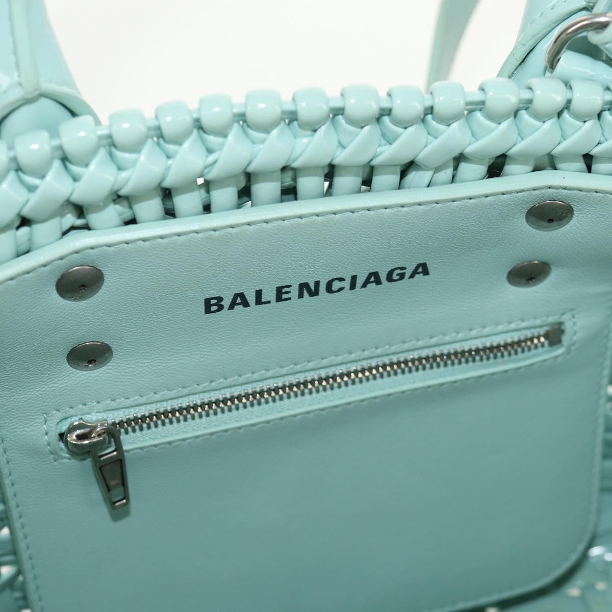 BALENCIAGA Bistro XS Hand Bag Rubber 2way LIme Green Silver 671342 Auth 147970V