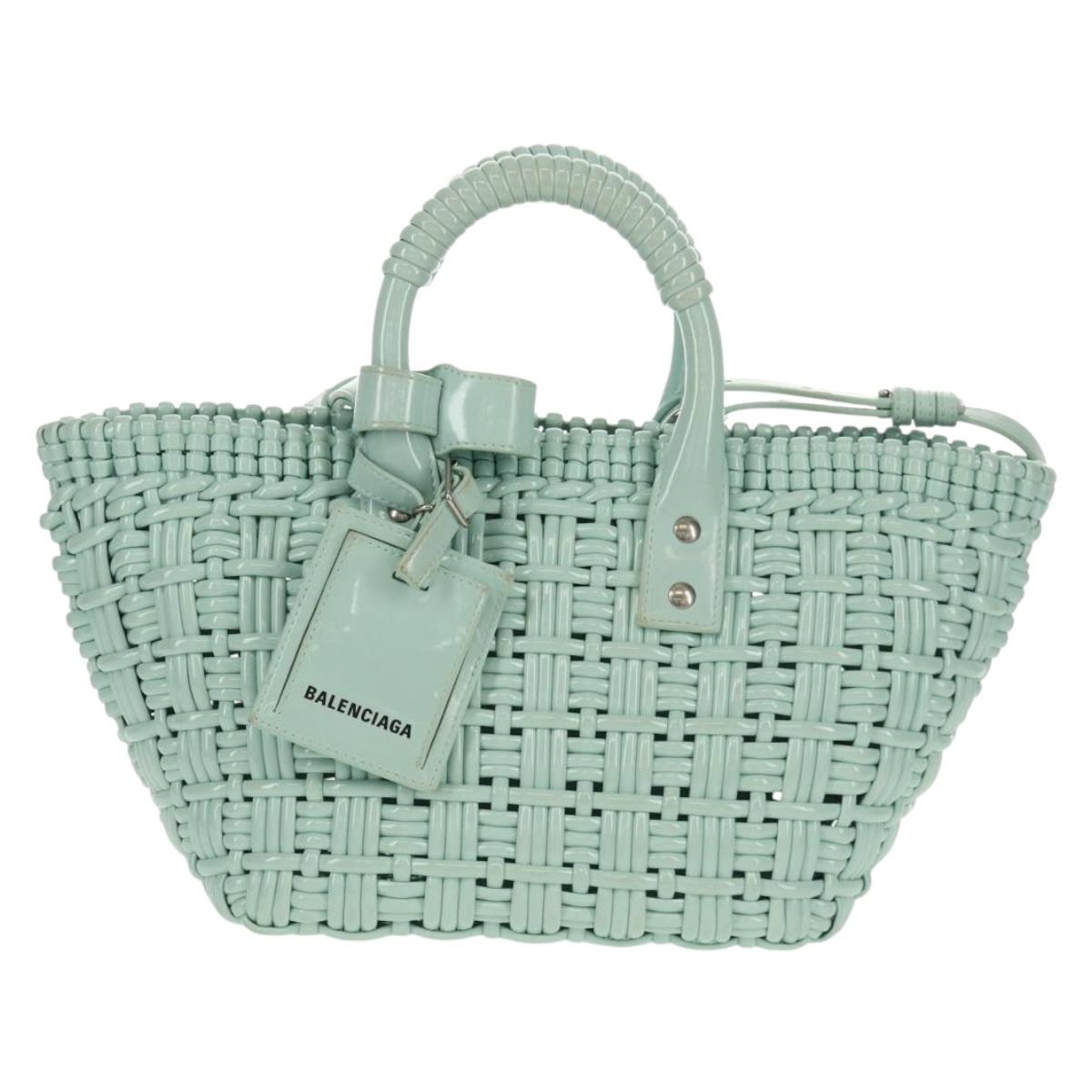 BALENCIAGA Bistro XS Hand Bag Rubber 2way LIme Green Silver 671342 Auth 147970V