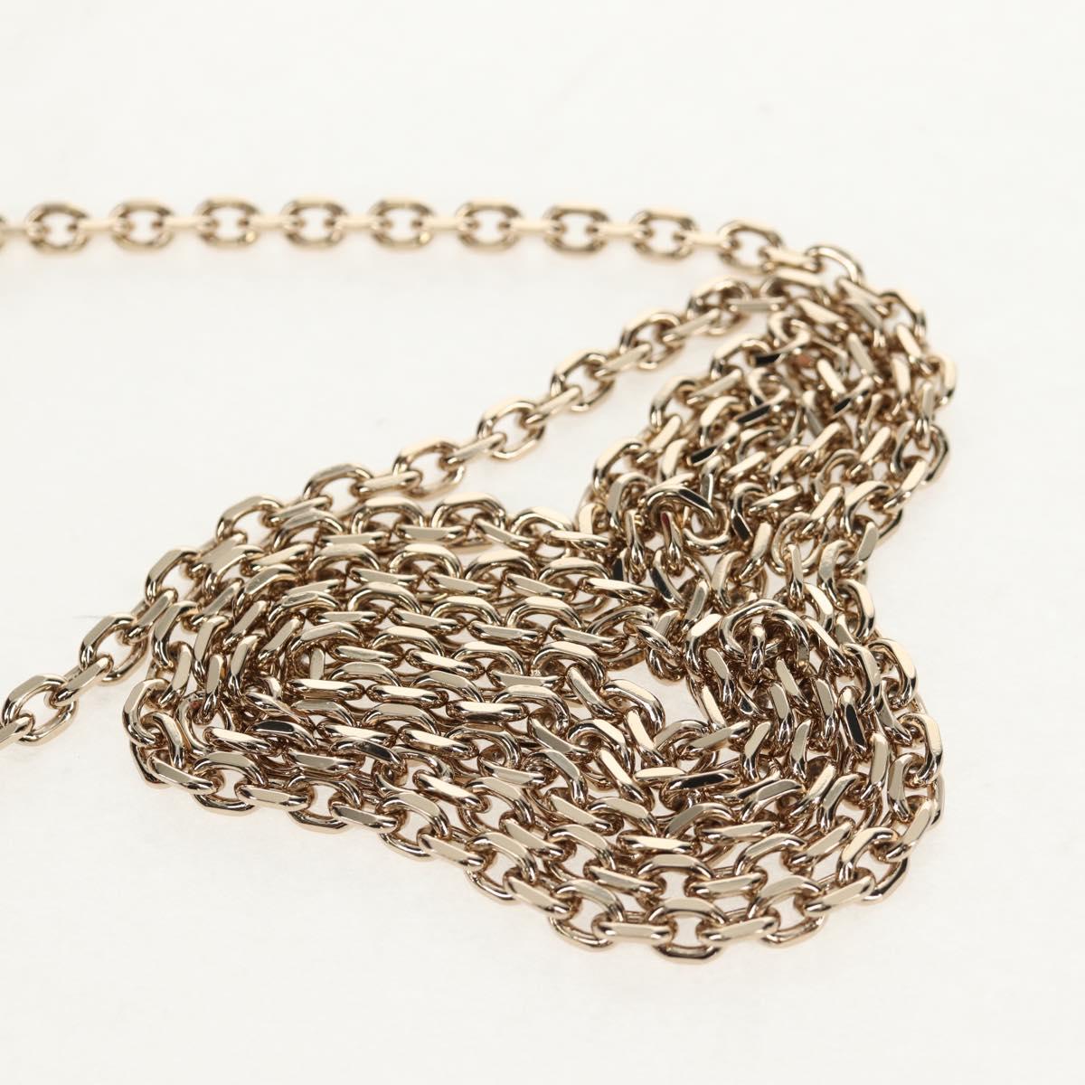 Christian Dior Chain Phone Pouch Leather 2way Red Gold Auth 147971M