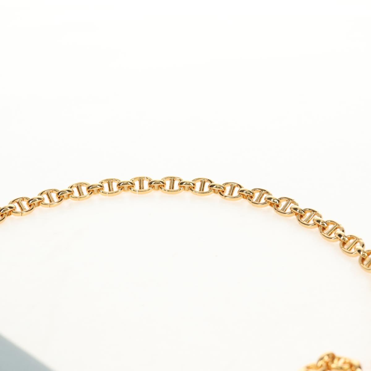 Christian Dior Chain Dior Double Shoulder Bag Leather Blue Gold Auth 147974M