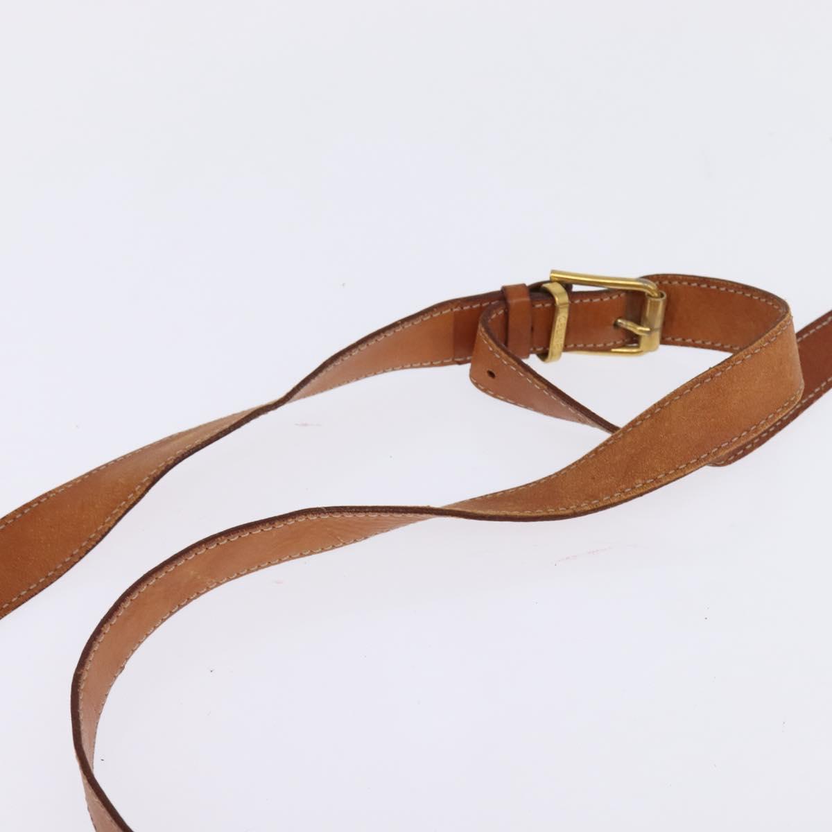 CELINE Macadam Canvas Circle Shoulder Bag PVC Leather Brown Gold Auth 147994