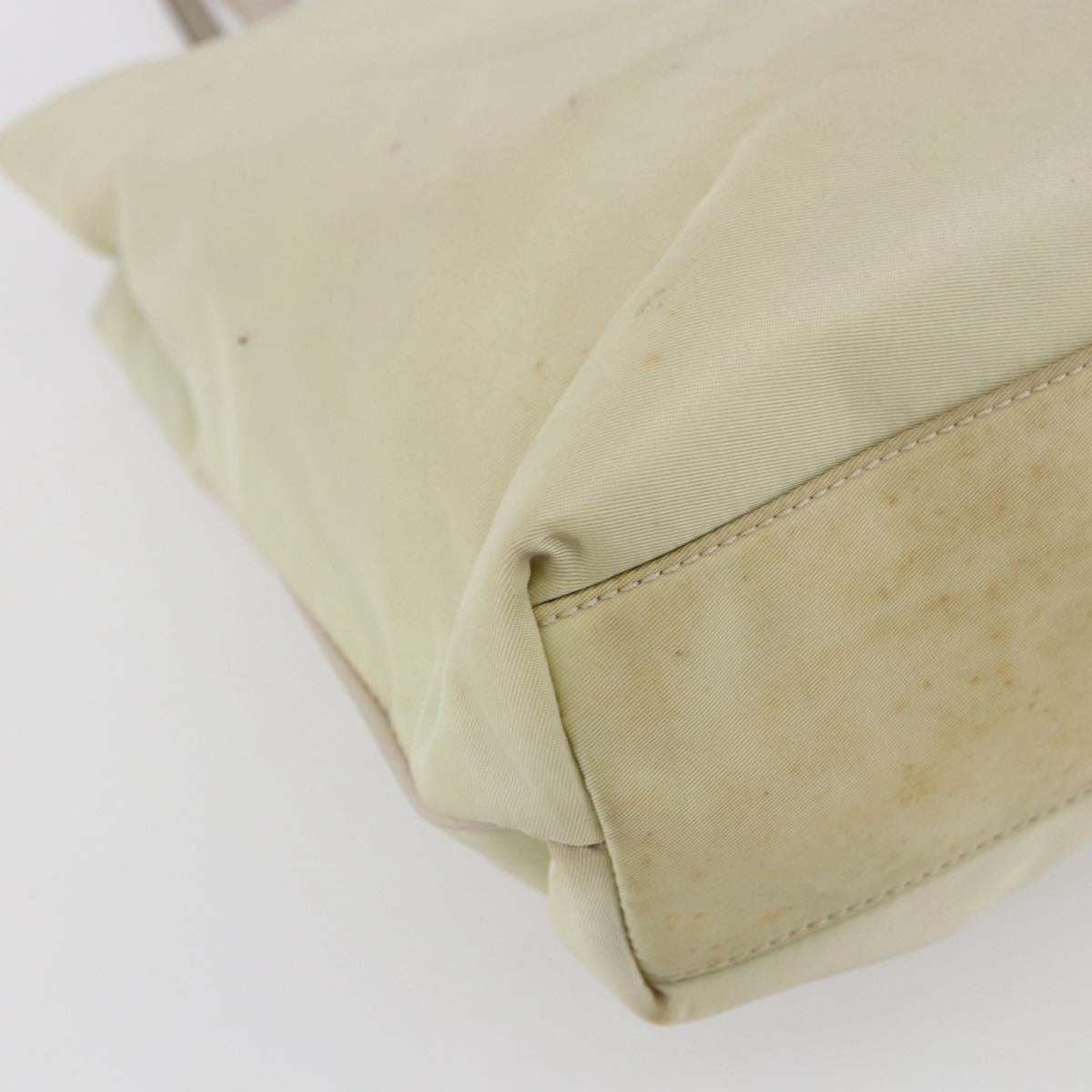 PRADA Tote Bag Nylon Ivory Gold Auth 147996