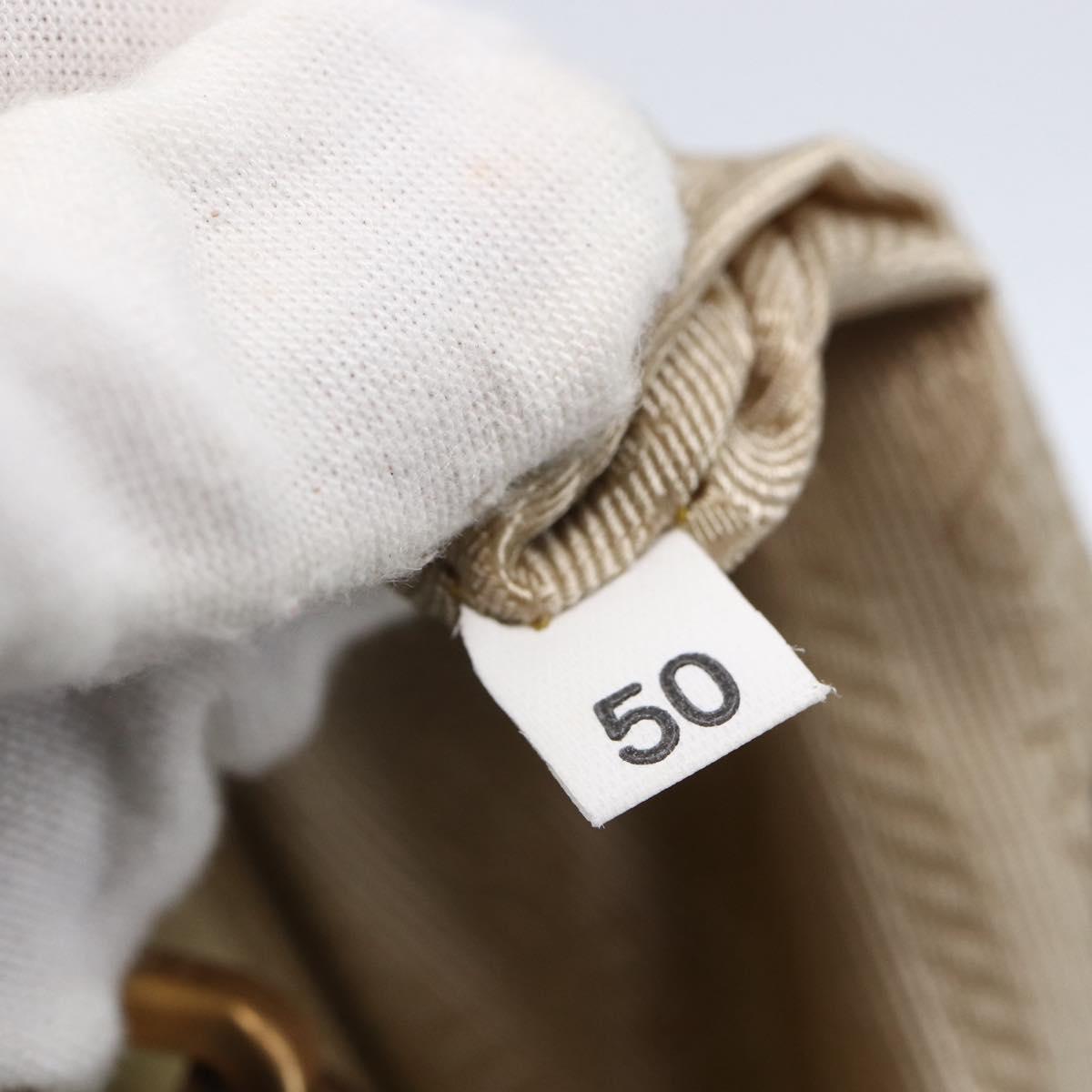 PRADA Tote Bag Nylon Ivory Gold Auth 147996