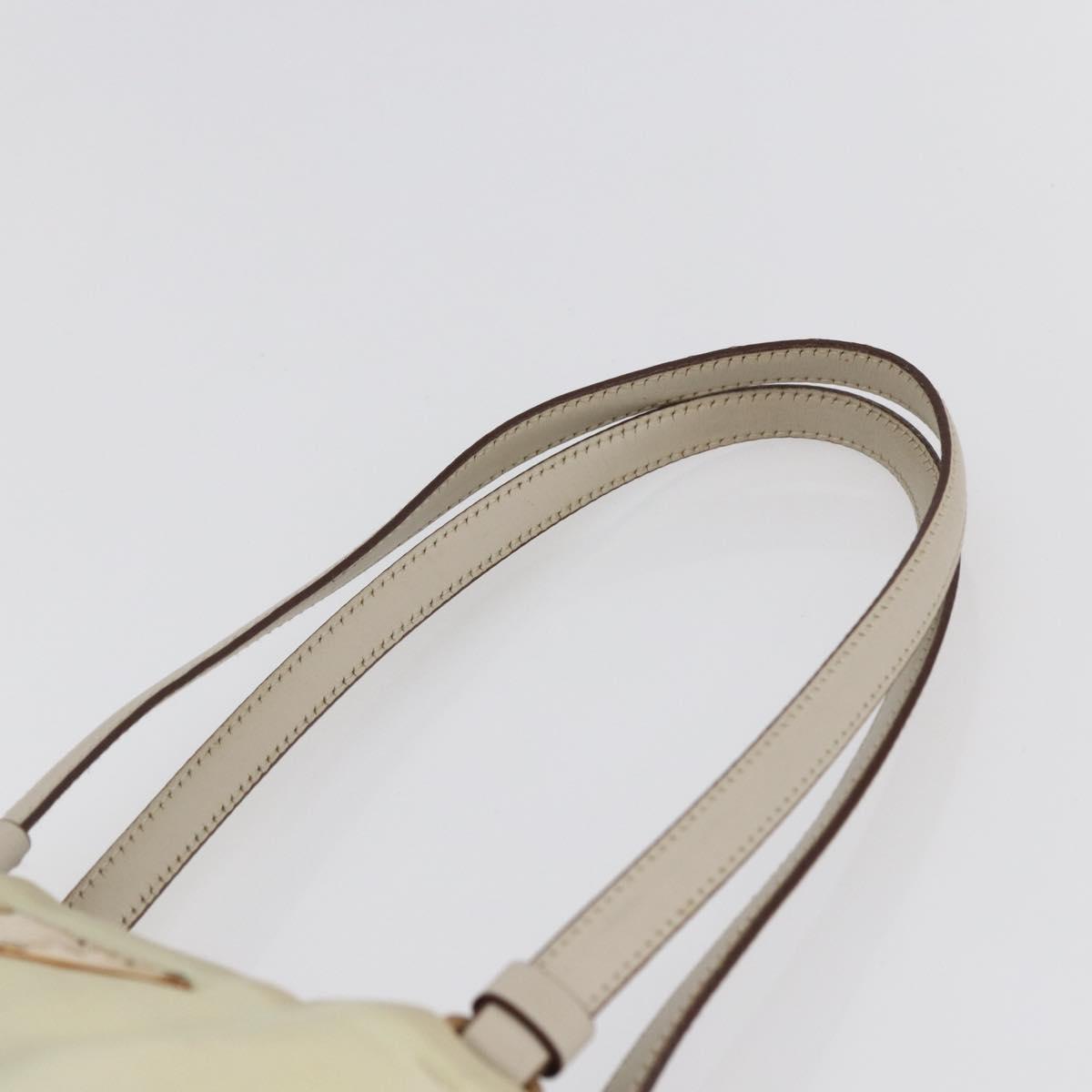 PRADA Tote Bag Nylon Ivory Gold Auth 147996