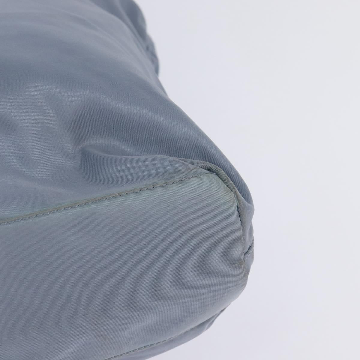 PRADA Tote Bag Nylon Light Blue Silver Auth 147999