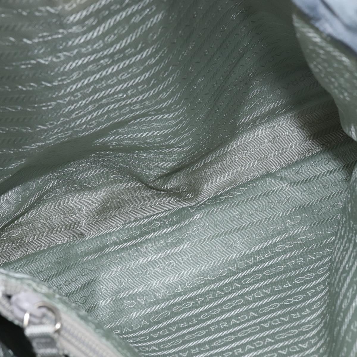 PRADA Tote Bag Nylon Light Blue Silver Auth 147999