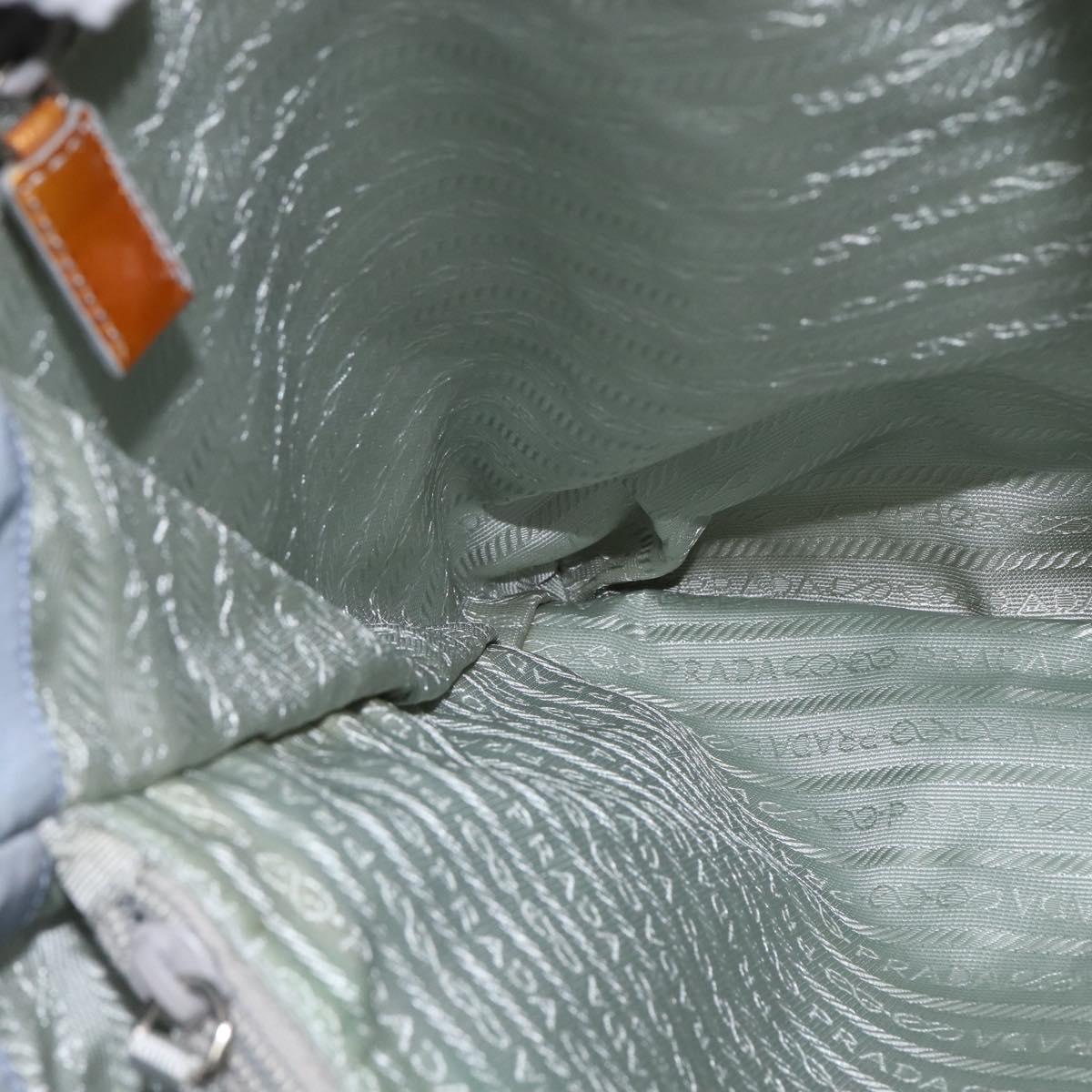 PRADA Tote Bag Nylon Light Blue Silver Auth 147999