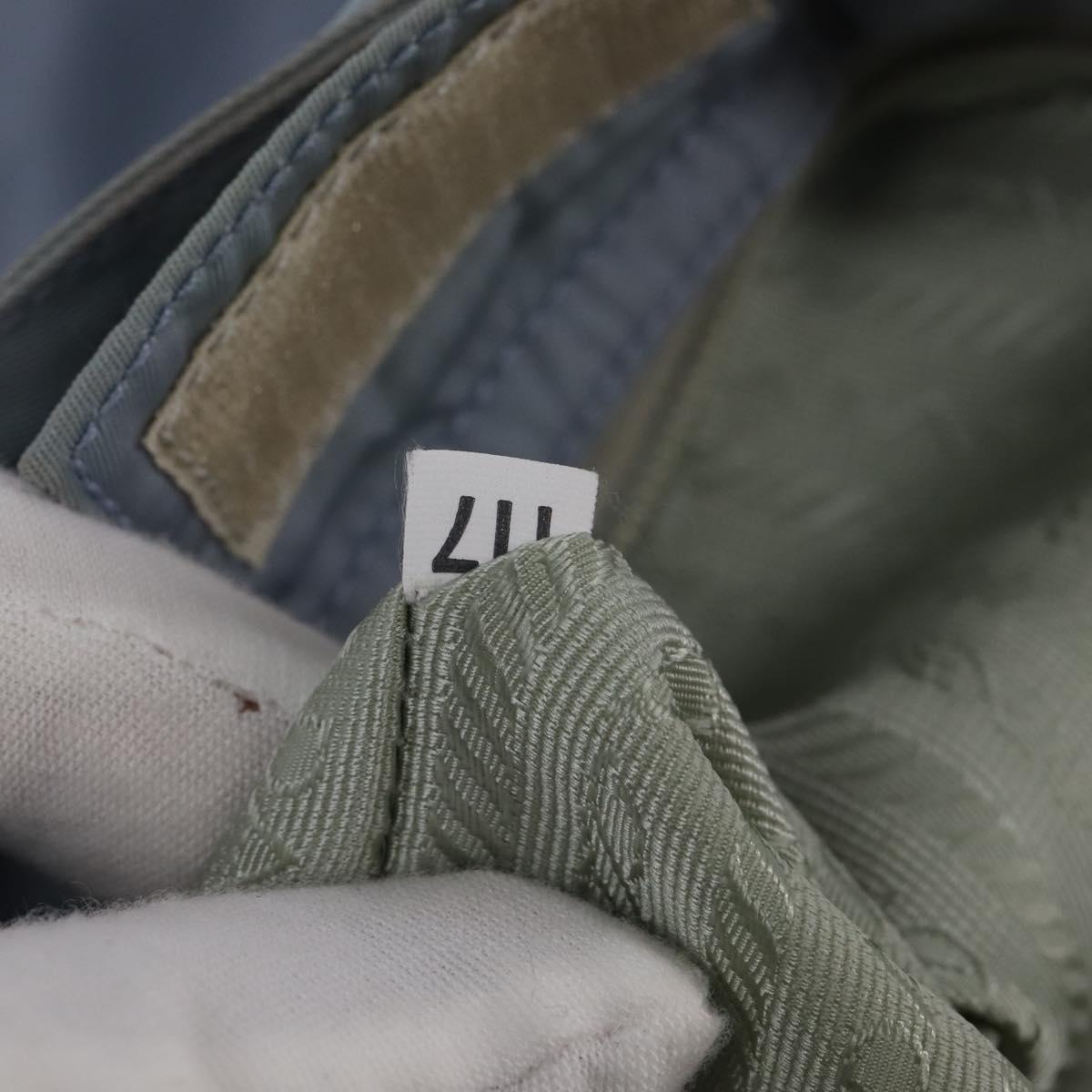 PRADA Tote Bag Nylon Light Blue Silver Auth 147999